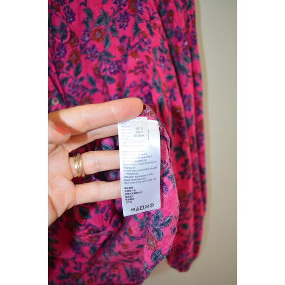 Maeve Anthropologie Pink Boho Floral Tunic Blouse Size Small - Picture 4 of 5
